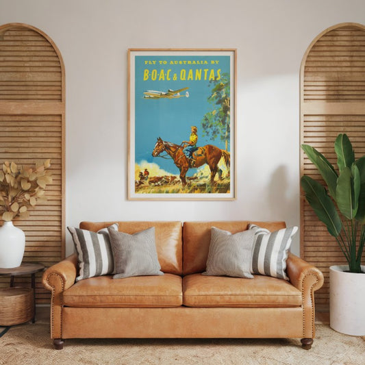 Fly to Australia by British Overseas Airways Corporation and QANTAS