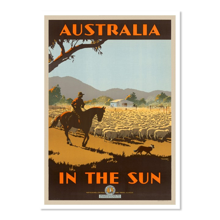 Australia In The Sun - Iconic Vintage Travel Poster by Percy Trompf