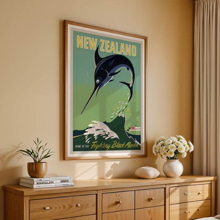New Zealand Home of the Fighting Black Marlin