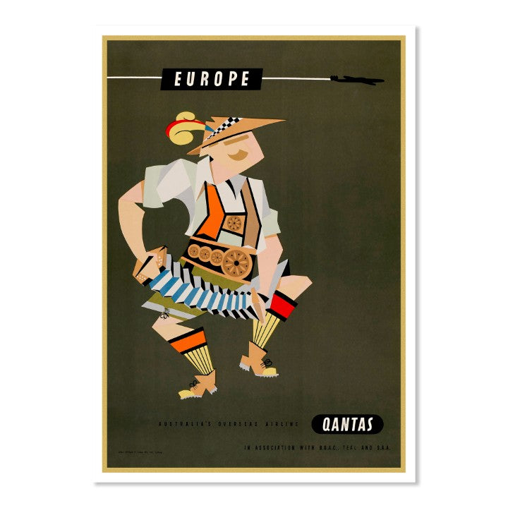 Affiche Ancienne De Voyage QANTS - Vols Vers L'Australie - Reproduction A3/A2/A1 - Neuf