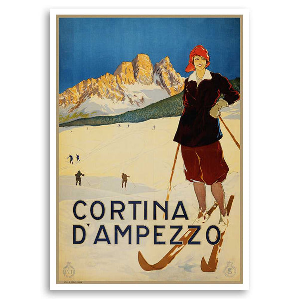 Cortina D Ampezzo Italy - Vintage Travel Posters