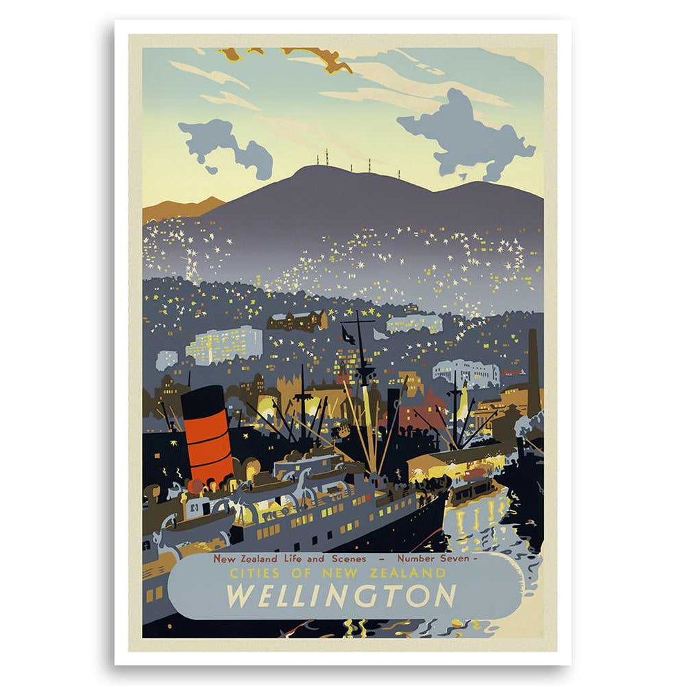 New Zealand Wellington Vintage Travel Poster Travel Posters