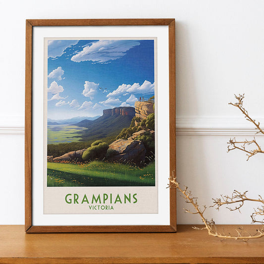 Grampians Victoria Modern Travel Poster