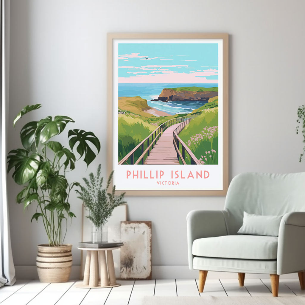 Phillip Island Victoria Modern Travel Poster