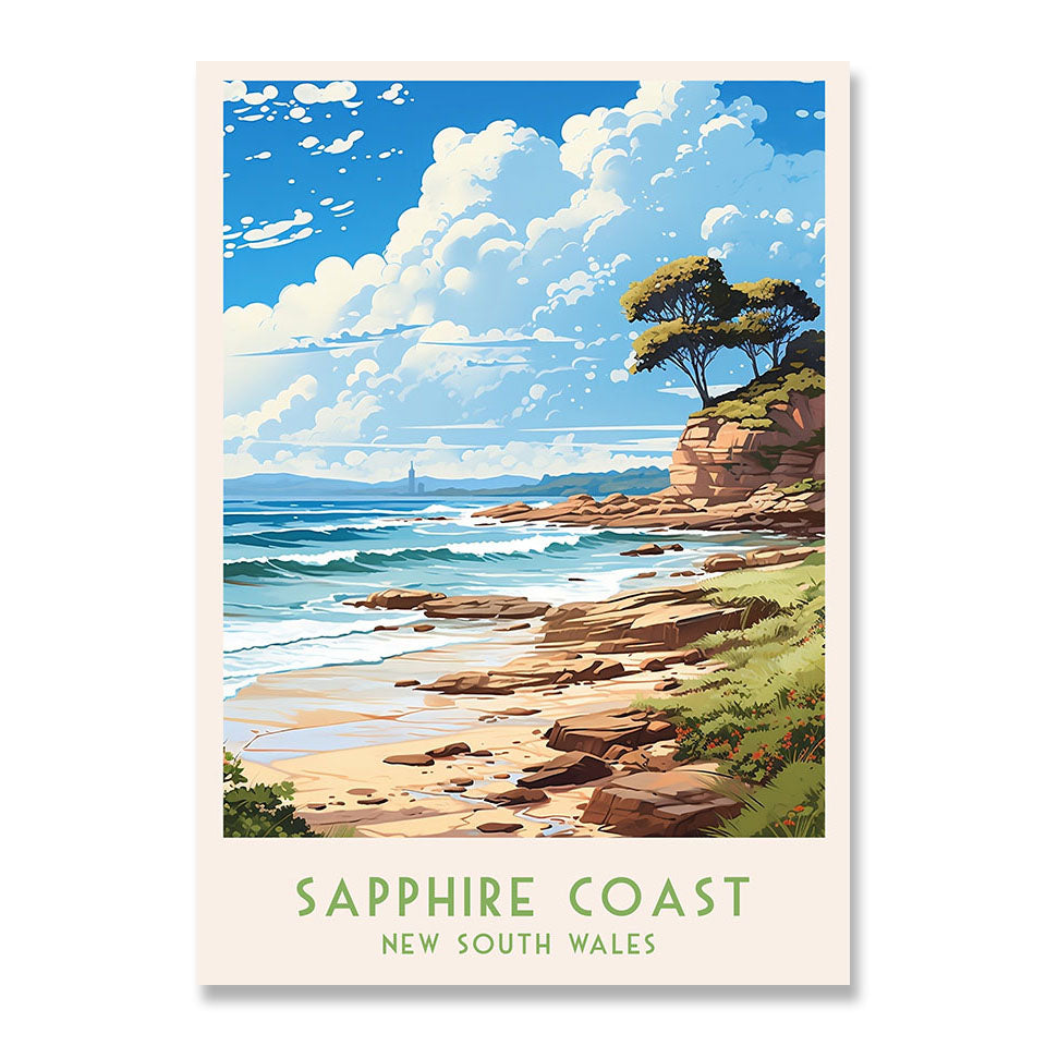 Sapphire Coast NSW Modern Travel Poster